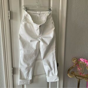 Chico's White So Slimming® Girlfriend Slim Leg Crop  Size 10
